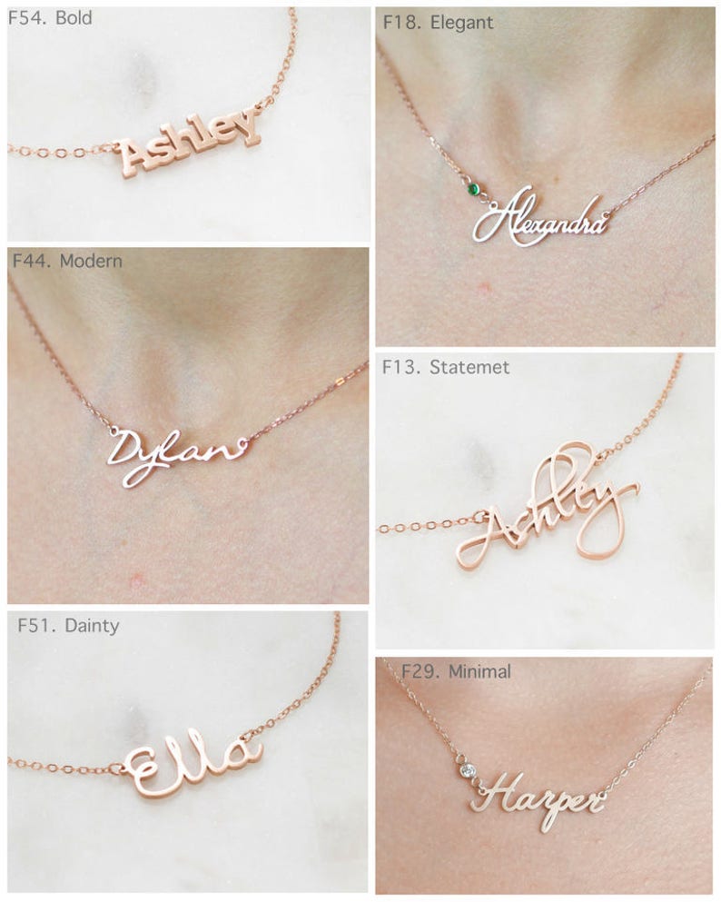 Custom Name Necklace Children Necklace Sterling Silver Necklace Baby Shower Gift Bridesmaid Gift Mom Gift NH02F52 image 5