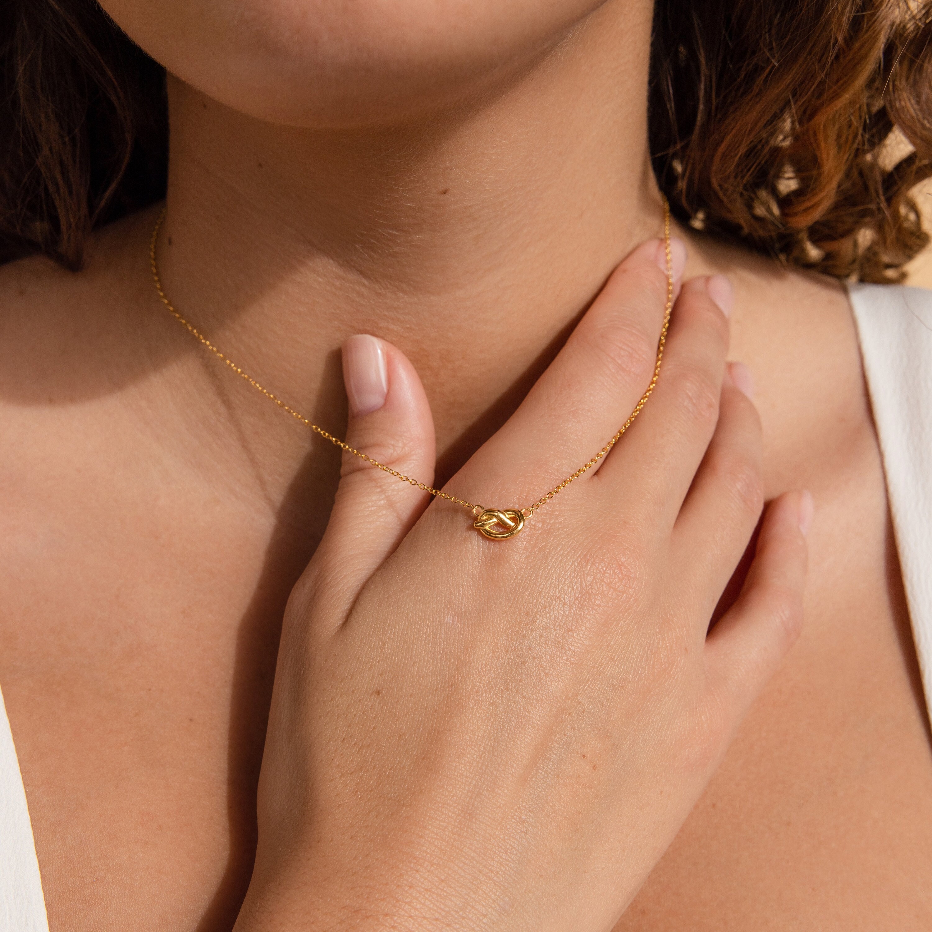 Gold Knot Necklace Etsy Canada