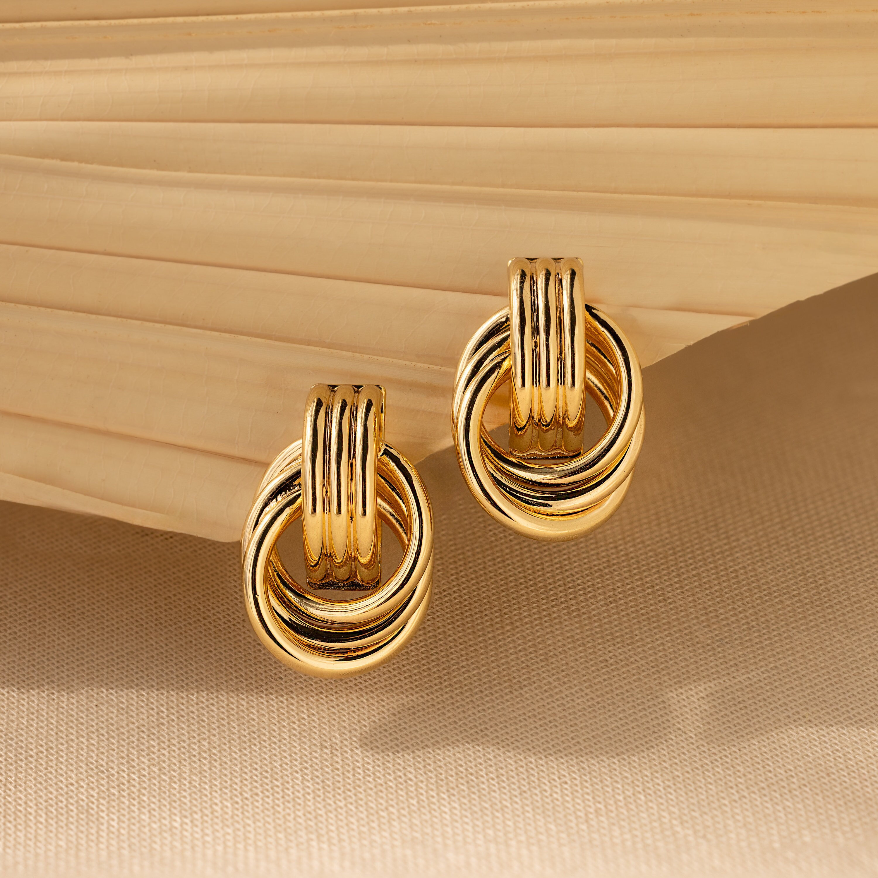 Double Hoop Studs by Caitlyn Minimalist • Statement Dangling Earrings in Gold & Silver, Unique Earrings • Minimalist Gift for Wife • ER485