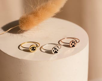Anillo personalizado con huella de pata • Anillo con la huella de tu mascota • Anillo con la huella de la nariz grabada • Joyería conmemorativa para mascotas • Regalo personalizado para amantes de las mascotas • RM20.1