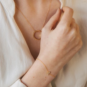 Die Inner Circle Halskette Halskette mit versteckter Botschaft Perfektes Geschenk für Sie Brautjungferngeschenke NM73F31 Bild 4
