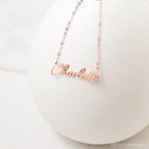 Name Necklace in Sterling Silver Custom Name Necklace in Gold, Rose Gold Personalized Gift for Her GIFT FOR MOM NH02F68 image 3