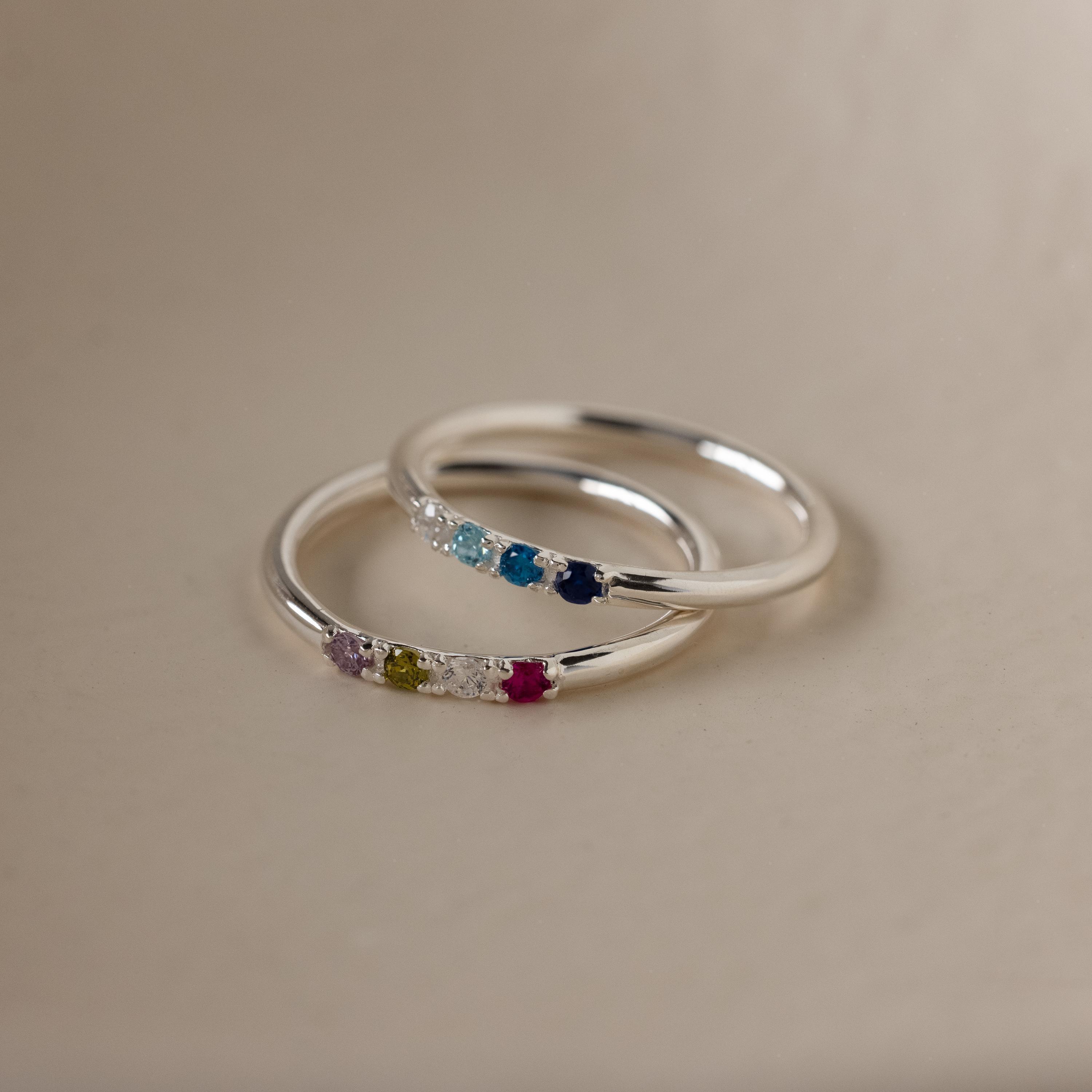 Custom Mini Birthstone Ring by Caitlyn Minimalist * Personalized Gemstone Ring * Dainty Stacking Ring * Silver Jewelry * Mom Gift * RM85