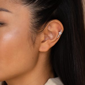 Diamond Ear Cuffs by Caitlyn Minimalist • Statement Cartilage Ear Cuff • Silver Star Earrings • Bridal Jewelry • Best Friend Gift • ER275