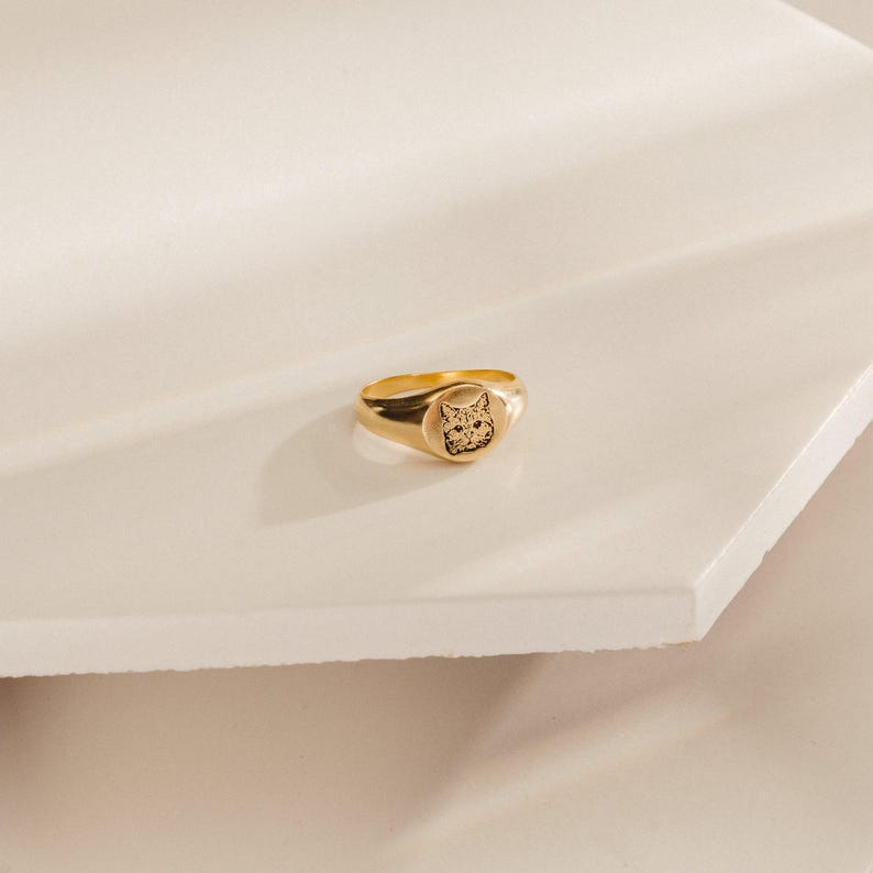 Pet Photo Signet Ring by Caitlyn Minimalist • Custom Engraved Jewelry • Personalized Stacking Ring • Meaningful Dog or Cat Owner Gift • RM77 image 6