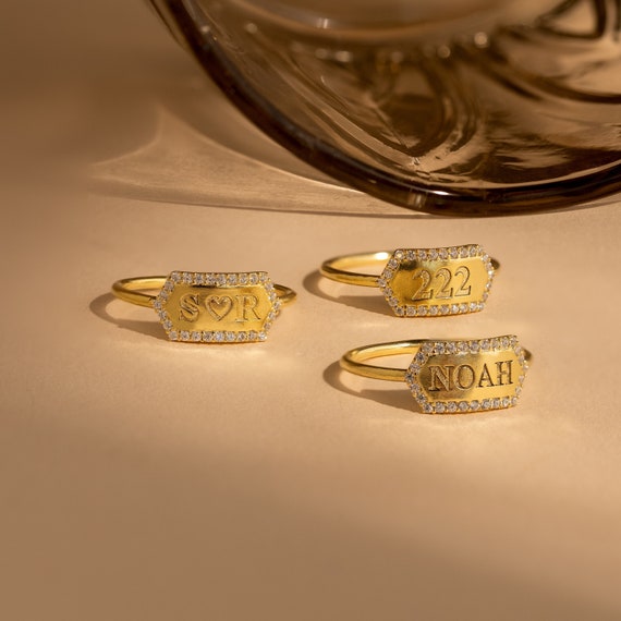 Caitlyn minimalist cheap engraved ring