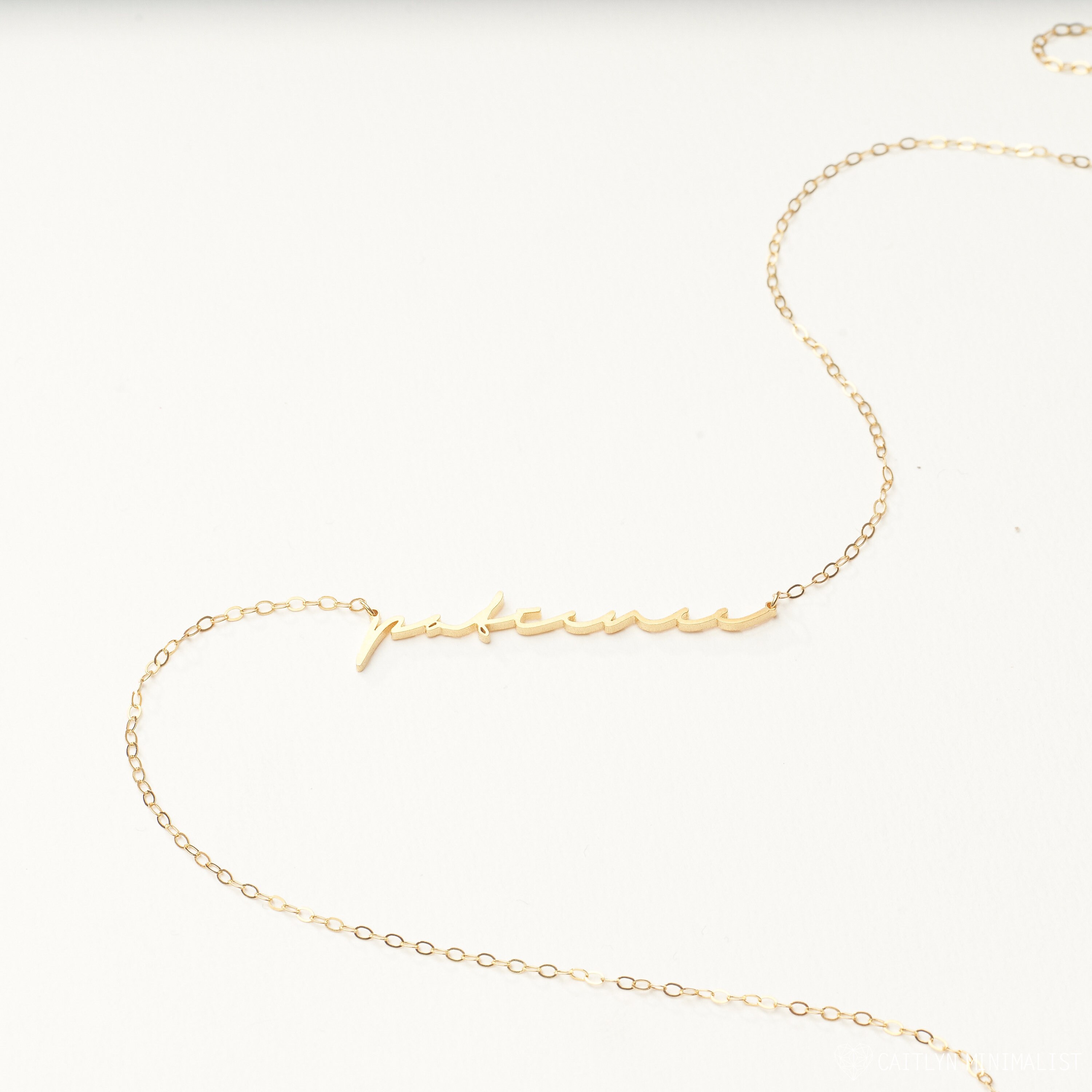 Subtle Name Necklace Minimalist 