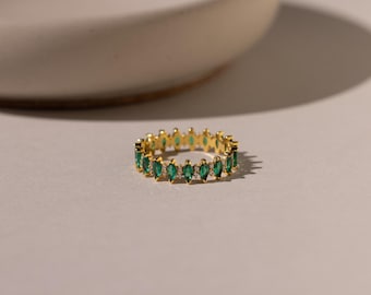 Bague Marquise Infinity personnalisée par Caitlyn Minimalist • Bague de fiançailles délicate avec pierre de naissance et diamants • Bijou vintage • Cadeau pour elle • 164 RM