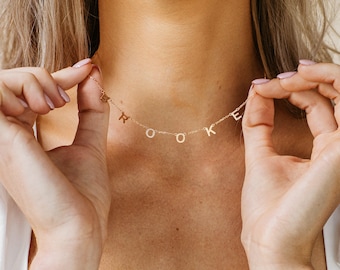 Letter Necklace by Caitlyn Minimalist • Personalized Name Necklace • Minimalist Jewelry • Custom Charm Necklace • Birthday Gift • NM54F77