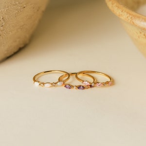 Triple Marquise Birthstone Ring Caitlyn Minimalist Dainty Custom Gemstone Ring Personalized Jewelry Birthday Gift for Her RM120 image 4