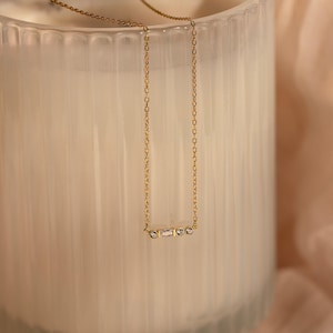Initial Morse Code Necklace by Caitlyn Minimalist • Custom Diamond Letter Necklace • Dainty Initial Jewelry • Gift for Mom • NM124 image 2