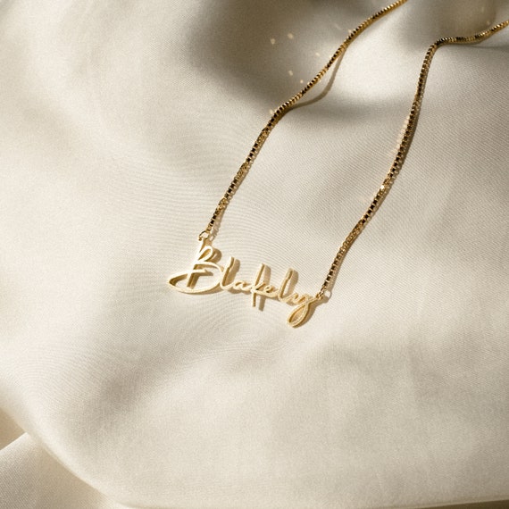 Dangle Name Necklace 1 Year Anniversary Gift For Girlfriend