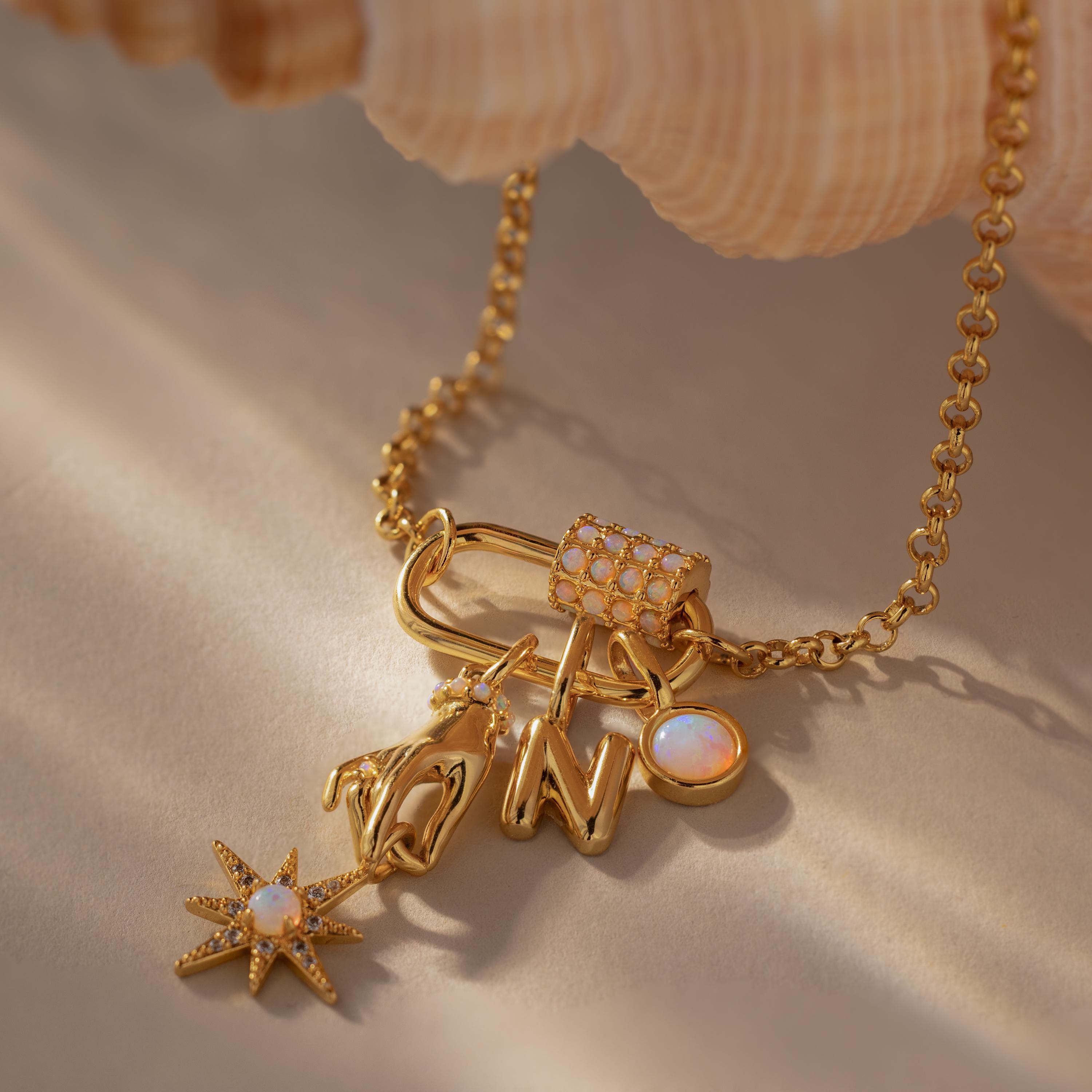 Opal Carabiner Clasp by Caitlyn Minimalist • Unique Gemstone Charm ...