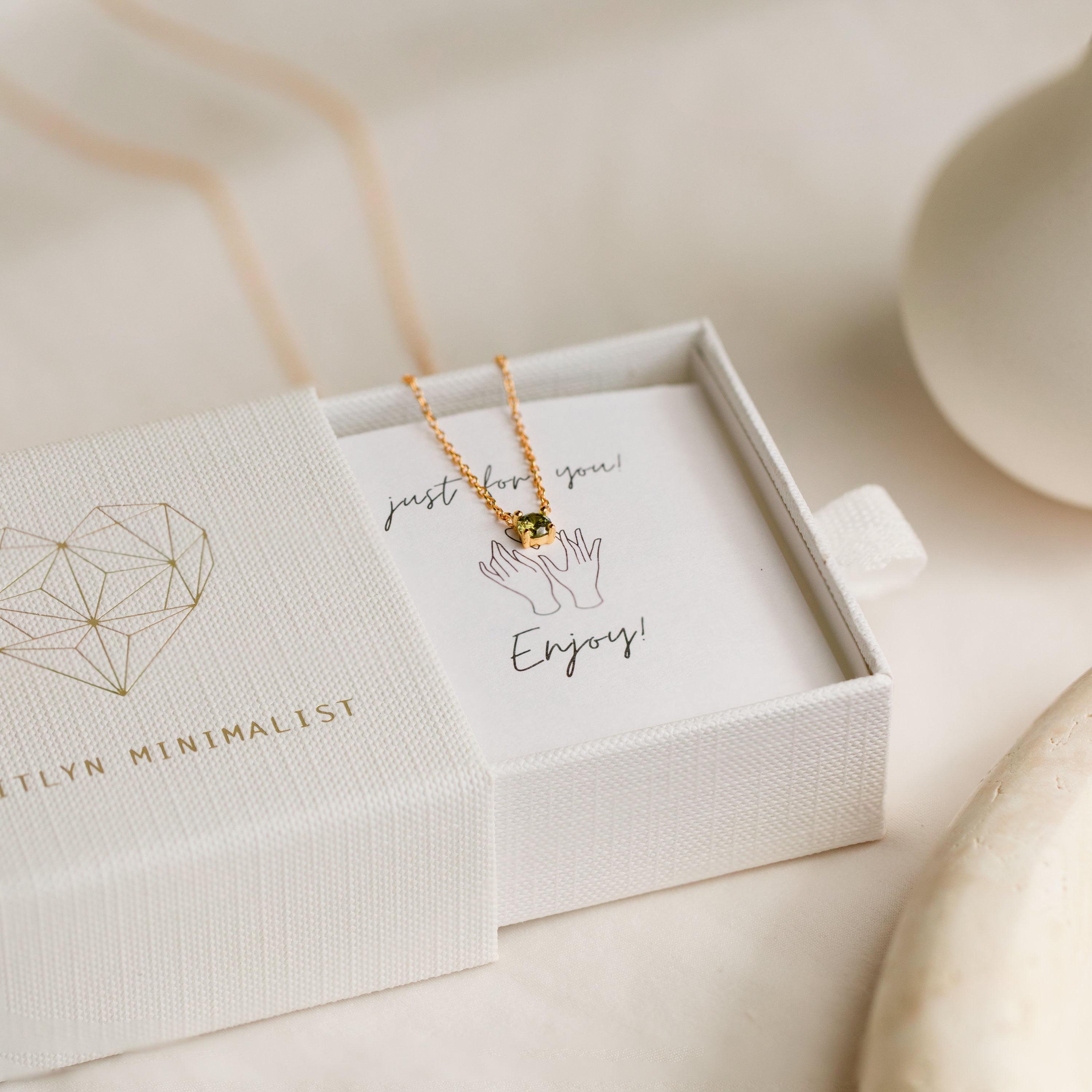 birthstone month wish card necklace packaging