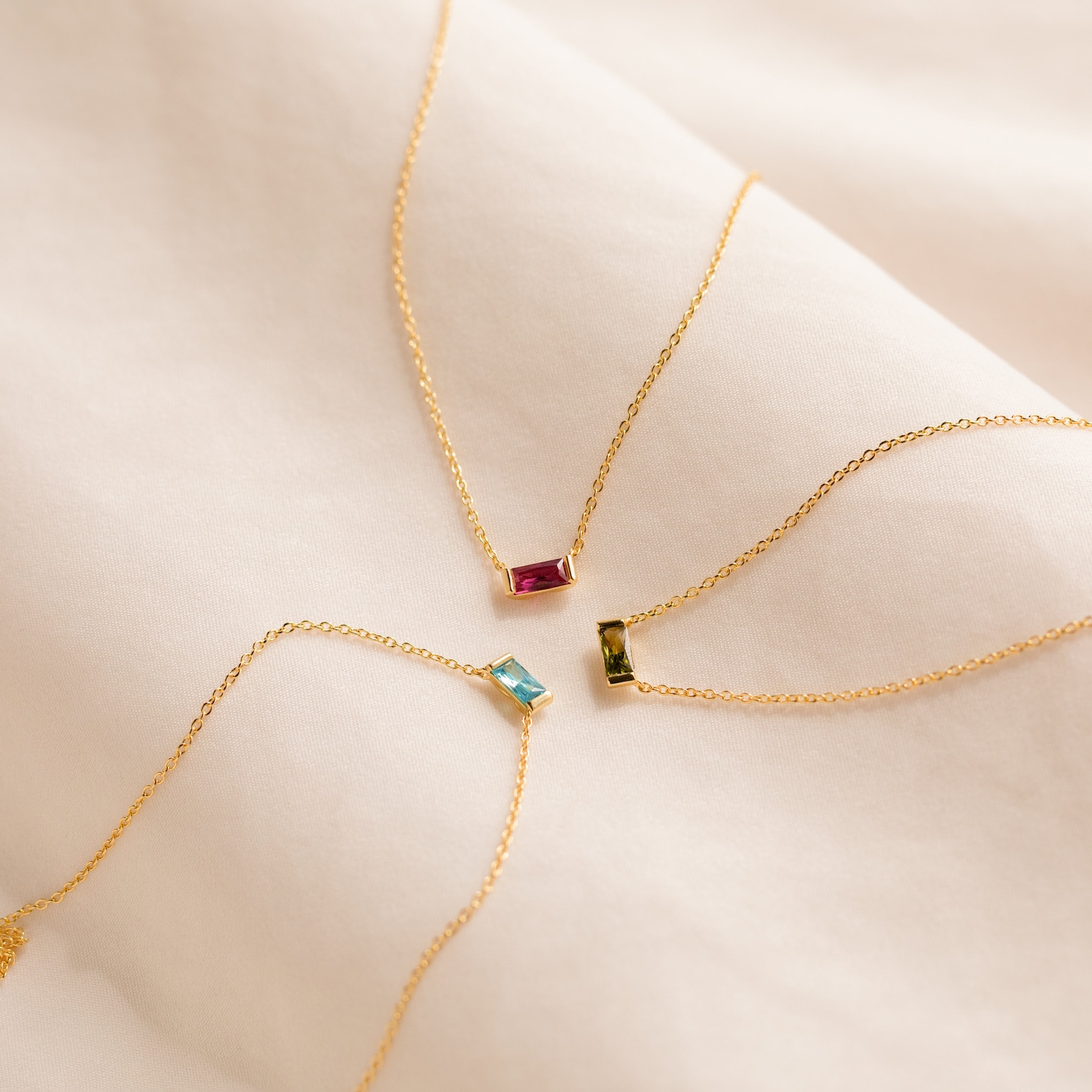 Baguette Birthstone Necklace by Caitlyn Minimalist Gemstone - Etsy