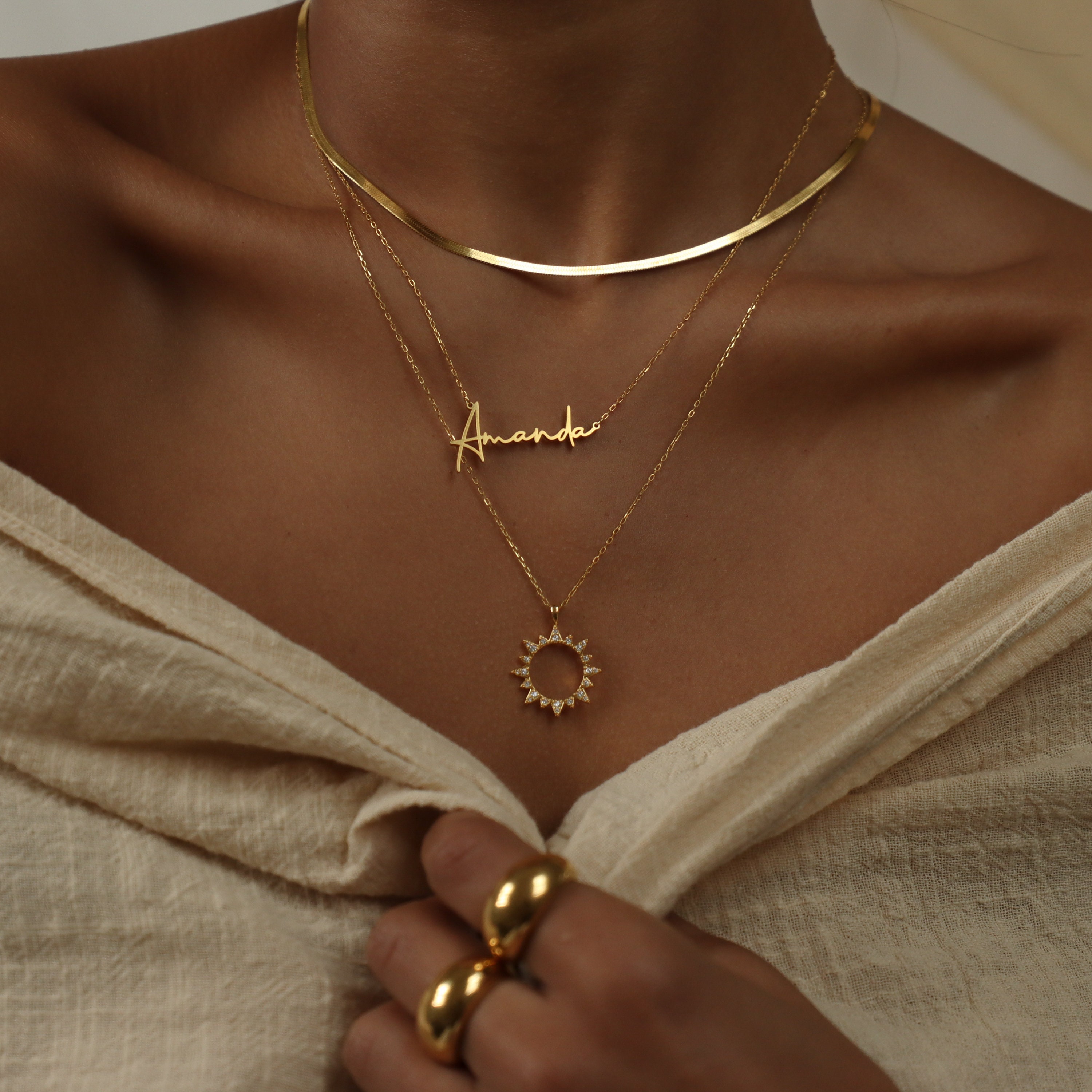 Pave Sun Necklace by Caitlyn Minimalist • Boho Necklace