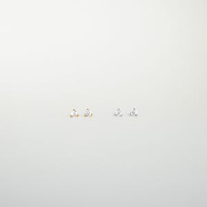 Tiny Diamond Studs by Caitlyn Minimalist • Dainty Gold Stud Earrings • Everyday Jewelry • Perfect for Earring Stacks • Gifts for Mom • ER124 image 9