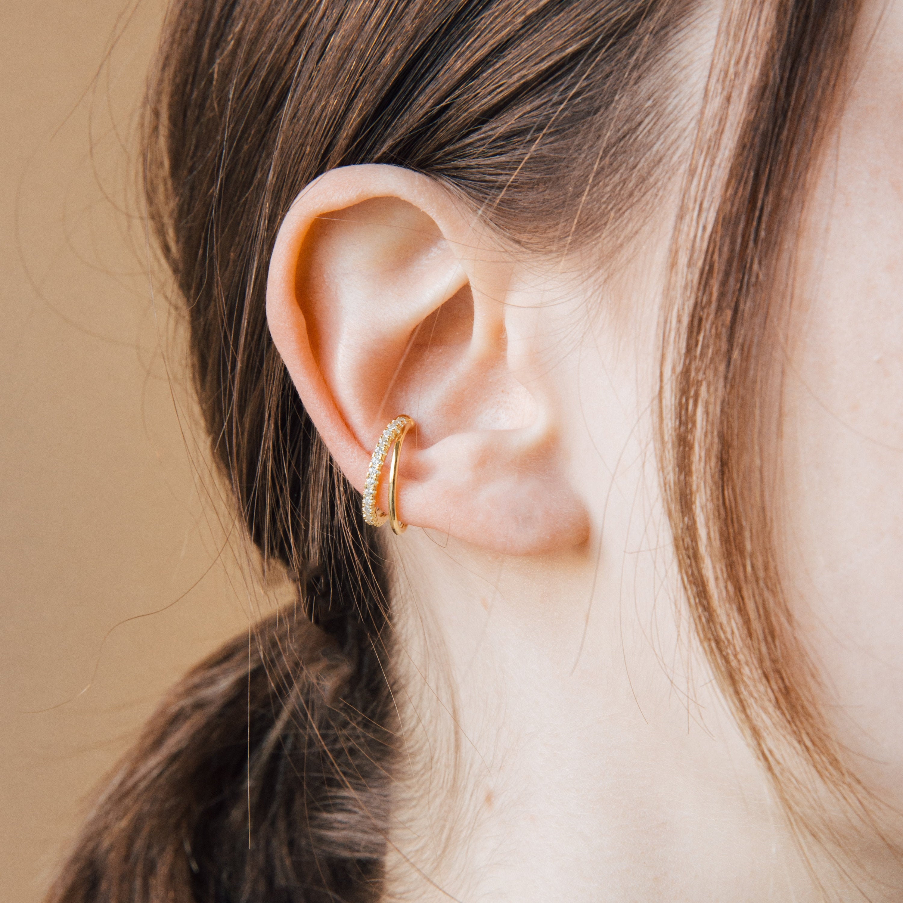 Duo Pave Ear Cuff Earrings