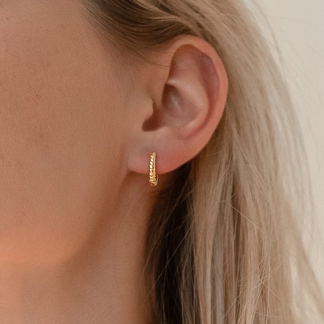 Twisted Huggie Earrings by Caitlyn Minimalist • New Petite Hoop Earrings • Perfect Simple ...