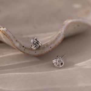 Love Knot Earrings by Caitlyn Minimalist • Geometric Knot Stud Earrings • Minimalist Jewelry • Silver Jewelry • Bridal Shower Gift • ER153