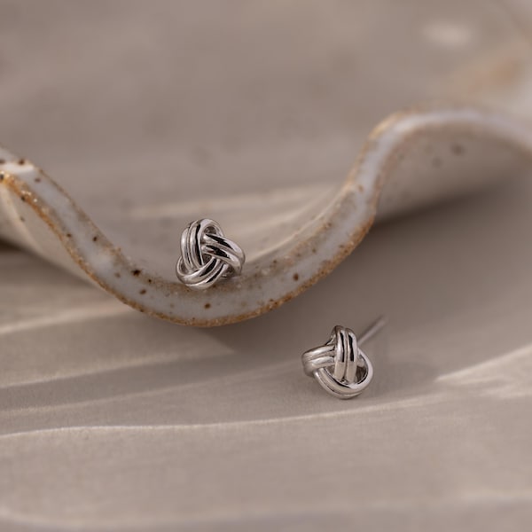 Love Knot Earrings by Caitlyn Minimalist • Geometric Knot Stud Earrings • Minimalist Jewelry • Silver Jewelry • Bridal Shower Gift • ER153