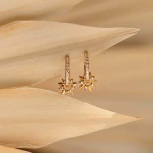 Farrah B Sun Huggie Earrings