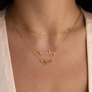 Personalized Name Necklace by CaitlynMinimalist • Delicate Layering Necklace • Dainty Name Charm Jewelry • Birthday Gift for Her • NM03F106 image 7
