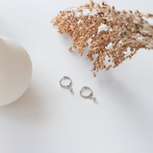 Orecchini a cerchio pendenti di Caitlyn Minimalista Delicati orecchini con diamanti Huggie Hoop minimalisti Regali per la mamma ER313 immagine 8