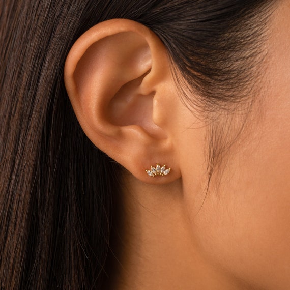Marquise Diamond Flower Earrings by Caitlyn Minimalist • Elegant
