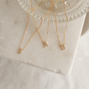 Dainty Pave Letter Necklace by Caitlyn Minimalist • Custom Initial Diamond Necklace • Personalized Jewelry • Bridesmaid Gift • NM77