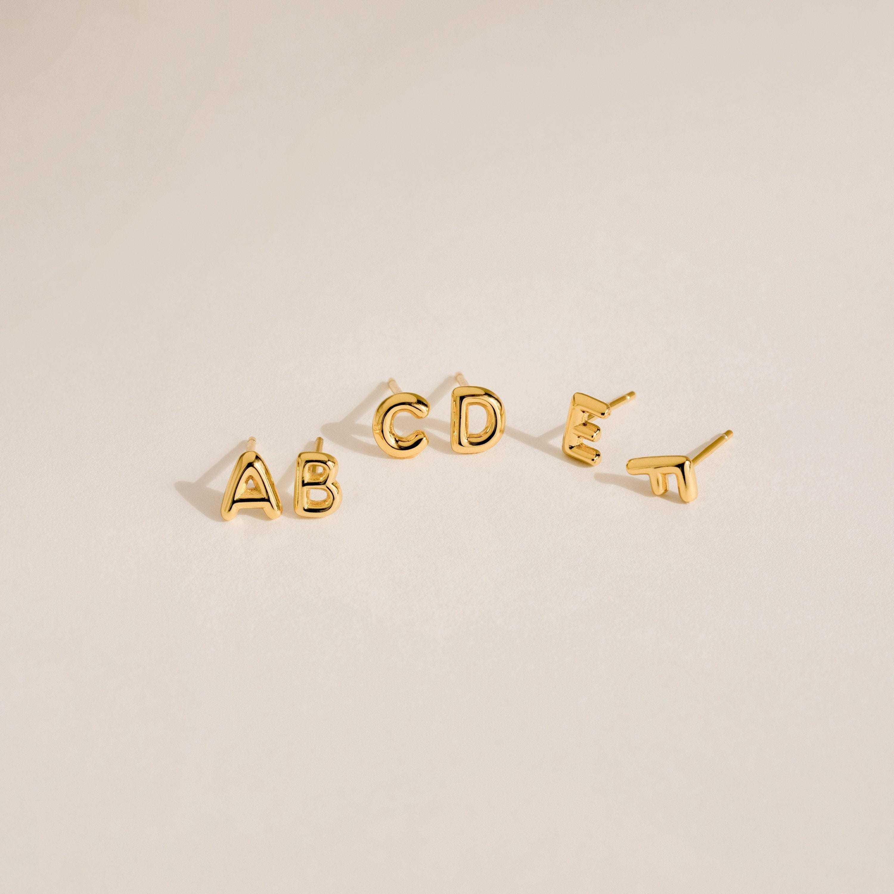 Bubble Letter Stud Earrings