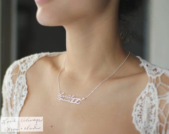 Custom Handwriting Jewelry • Handwriting Necklace • Personalized Signature Keepsake GIFT • Memorial Meaningful Gift • Mother's Gift • NH01