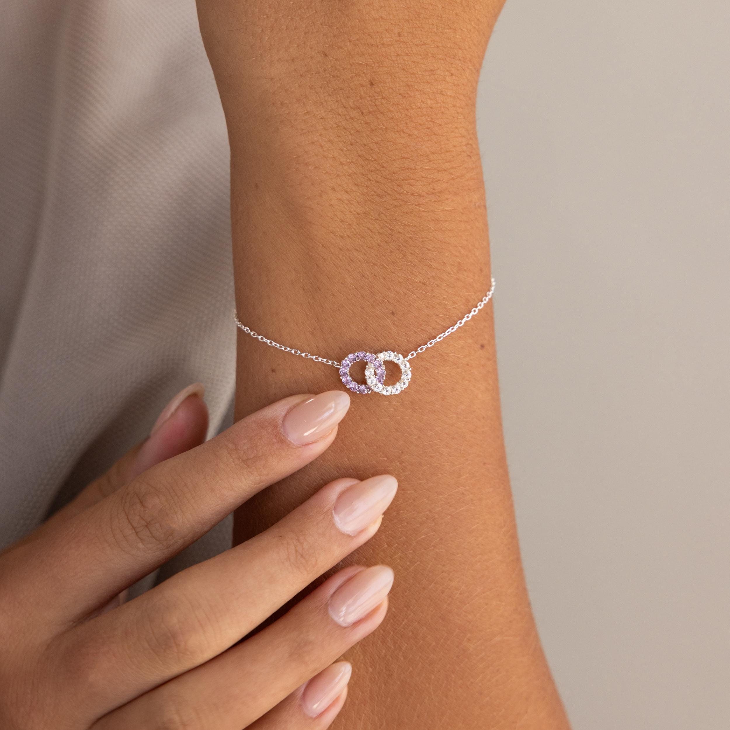 Mother Daughter Birthstone Bracelet Etsy