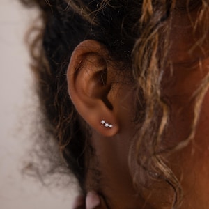Dainty Star Cluster Earrings by Caitlyn Minimalist • Tiny Silver Diamond Studs • Celestial Crystal Jewelry • Bridesmaid Gift • ER082