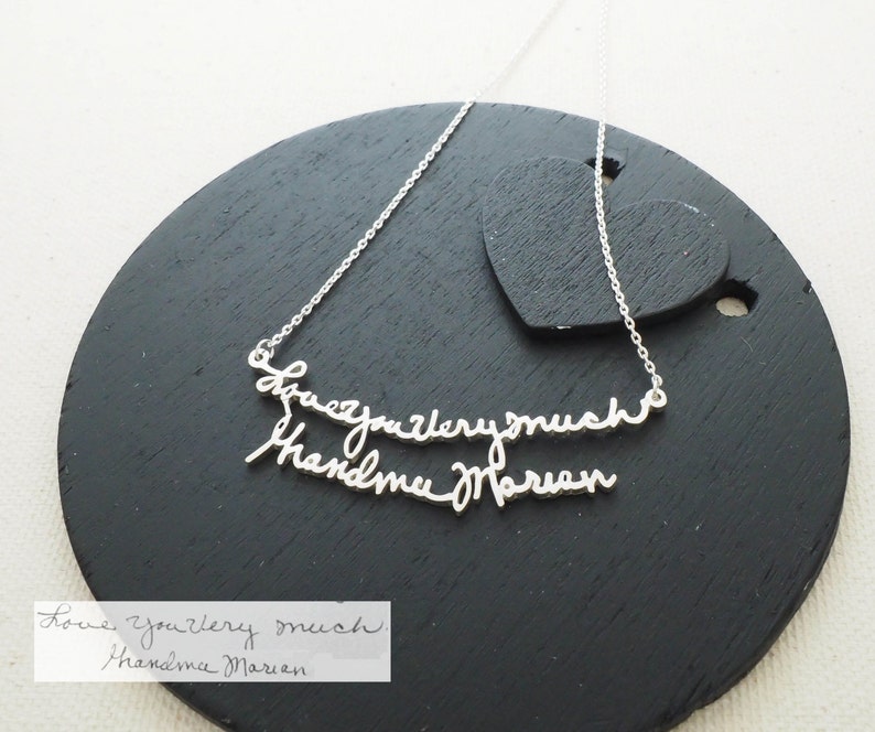 Custom Handwriting Jewelry Handwriting Necklace Personalized Signature Keepsake GIFT Memorial Meaningful Gift Mother's Gift NH01 image 2