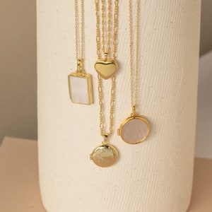 Round Pearl Locket Necklace by Caitlyn Minimalist • Mother of Pearl ...