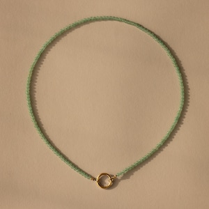Beaded Jade Clasp Necklace by Caitlyn Minimalist • Jade Gemstone Chain Necklace • Perfect for Charm Jewelry • Girlfriend Gift • NR369 image 2