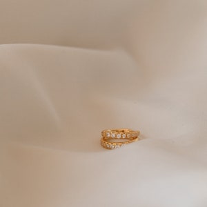 Pave Petite Hoop Earrings by Caitlyn Minimalist Diamond Huggie Earrings Perfect Minimalist Earrings For Her ER047 image 4