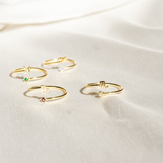 【CaitlynMinimalist】誕生石のチェーンリング★ゴールド Custom Dainty Eternity Tennis Birthstone Ring | Caitlyn