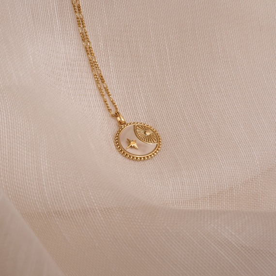 GABI Coin Necklace With Figaro Chain 