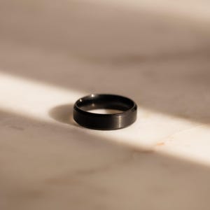 Men's Thick Ring Band by Caitlyn Minimalist • Men's Wedding Band • Simple Black Statement Ring • Men's Jewelry • Gift for Him • RR131