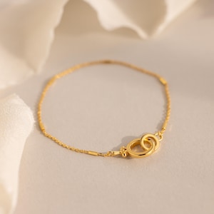 Hinged Circle Charm Bracelet by Caitlyn Minimalist • Bar Chain Bracelet for Charms • Minimalist Jewelry • Anniversary Gift for Her • BR078