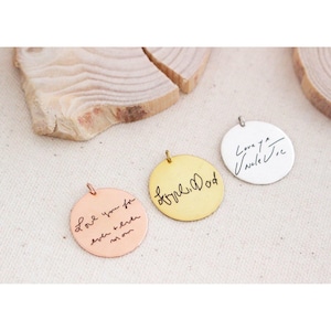 Actual Handwriting Charm • Custom Handwriting Disc • Personalized Planner Charm • Wedding Bouquet Charm • Memorial Gifts • CM11