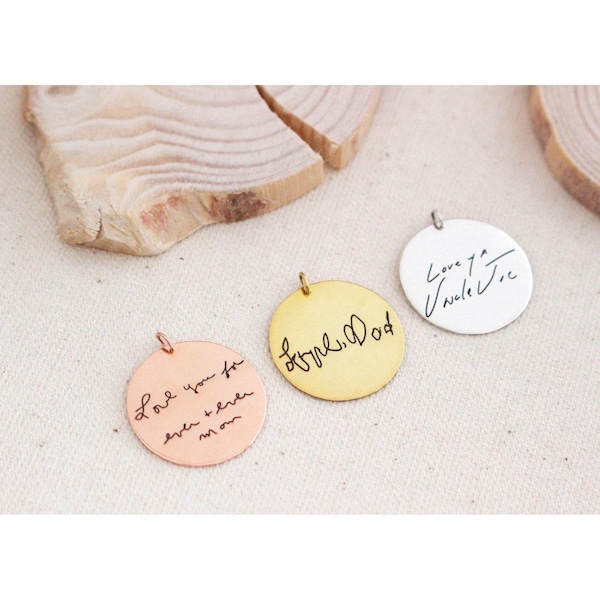 Actual Handwriting Charm • Custom Handwriting Disc • Personalized Planner Charm • Wedding Bouquet Charm • Memorial Gifts • CM11