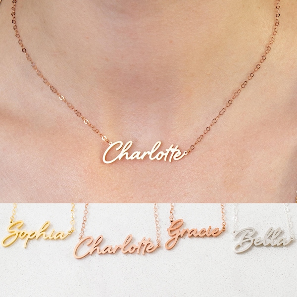 Name Necklace in Sterling Silver • Custom Name Necklace in Gold & Silver • Personalized Gift for Her • Gift for Mom • NH02F68