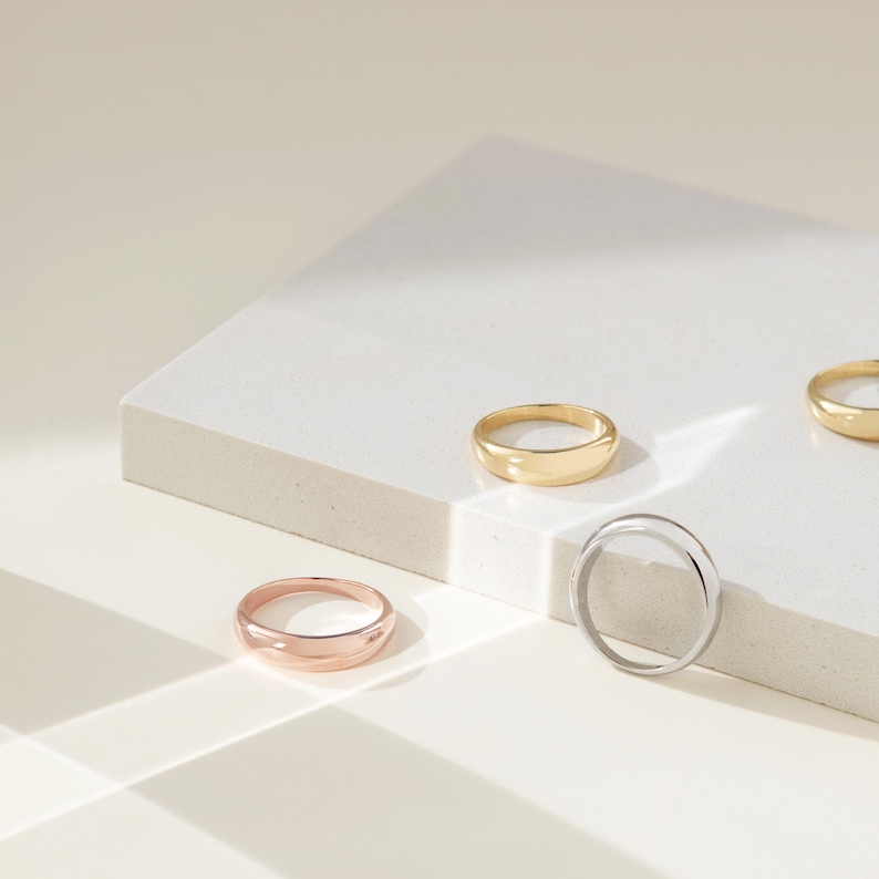 DOME Ring • Minimalist Ring • Modern Geometric Ring • Silver Ring, Gold Ring • Statement Ring • Pinky Ring • RR001 image 3