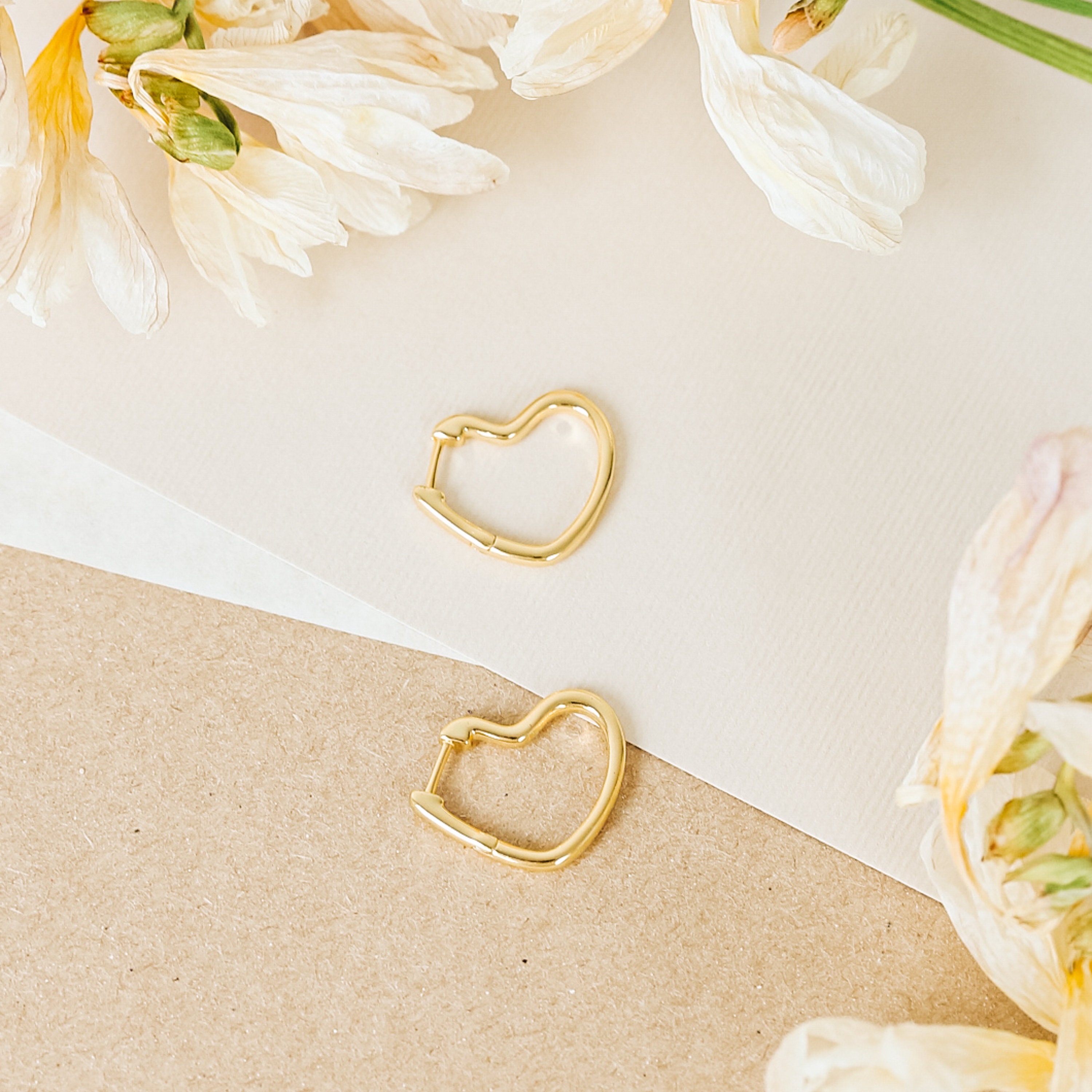 Heart Hoops by Caitlyn Minimalist • Gold Heart Hoop Earrings • Minimalist Earrings • Perfect Gift for Her • Gifts for Women • ER105