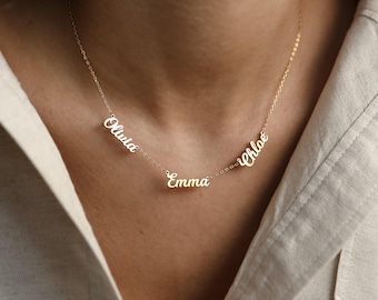 Perfect Gift for Mom • Family Name Necklace in Gold & Silver • Children Names Necklace • Grandma Necklace • Personalized Gift • NH05F97