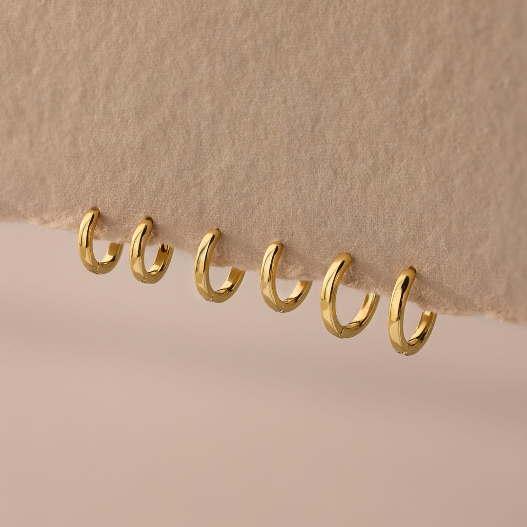 Dainty Huggies Set by Caitlyn Minimalist • Mini Small Hoop Earrings ...