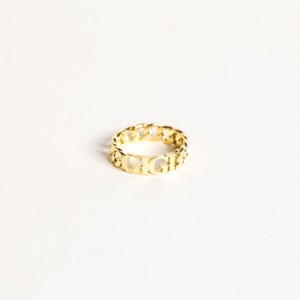 Curb Chain Name Ring by CaitlynMinimalist Curb Link Name Ring Custom Name Ring Bridesmaid Gifts RM65F33 image 2